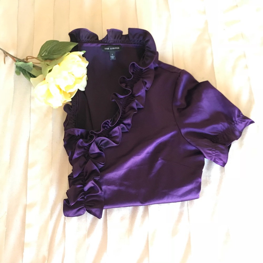 The Limited Purple Ruffled Blouse